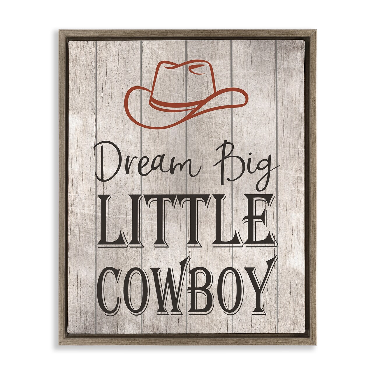 Stupell Industries Dream Big Little Cowboy Floating Frame, design by Christine Simpson Art